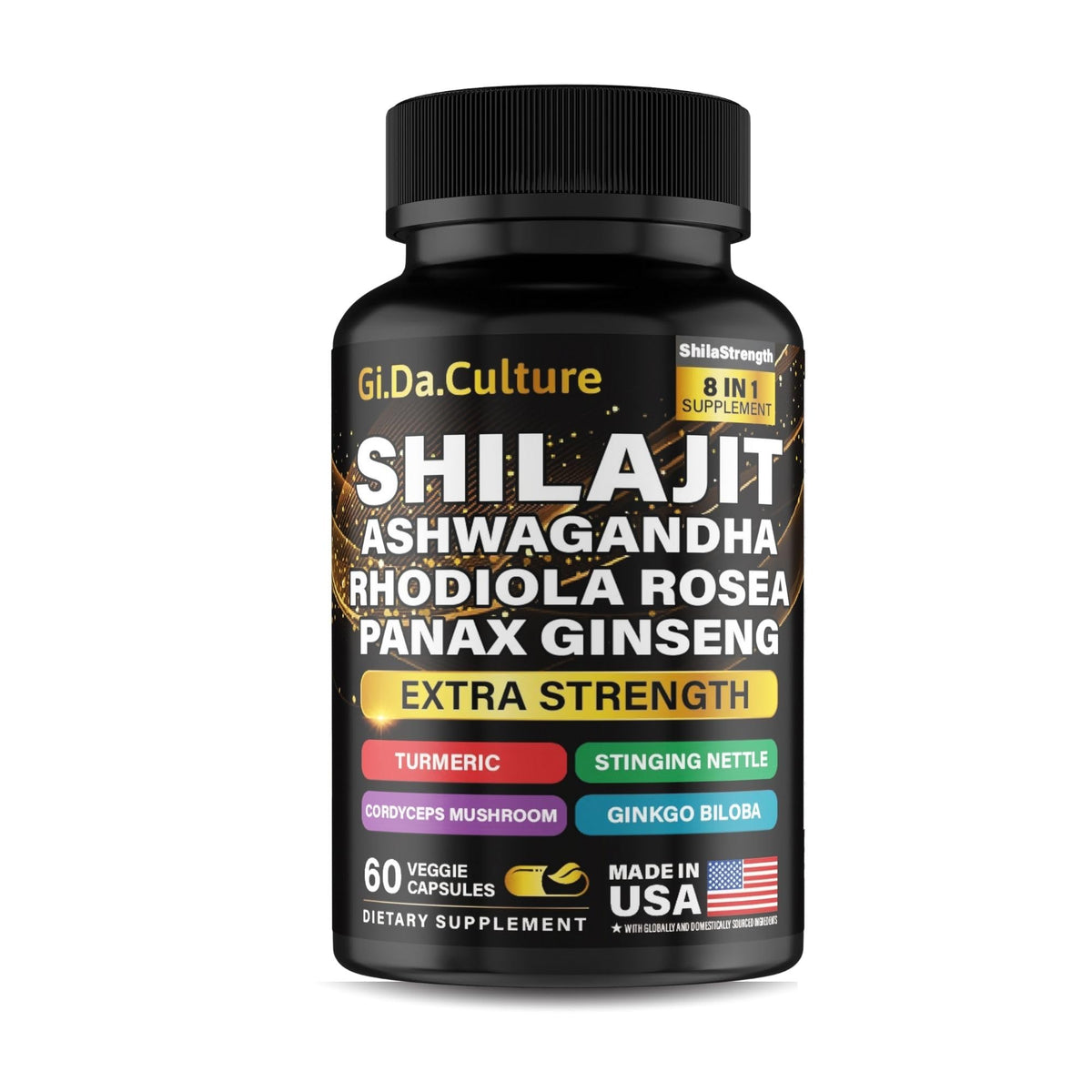 Gi.Da.Culture Shilajit Capsules front view with packaging