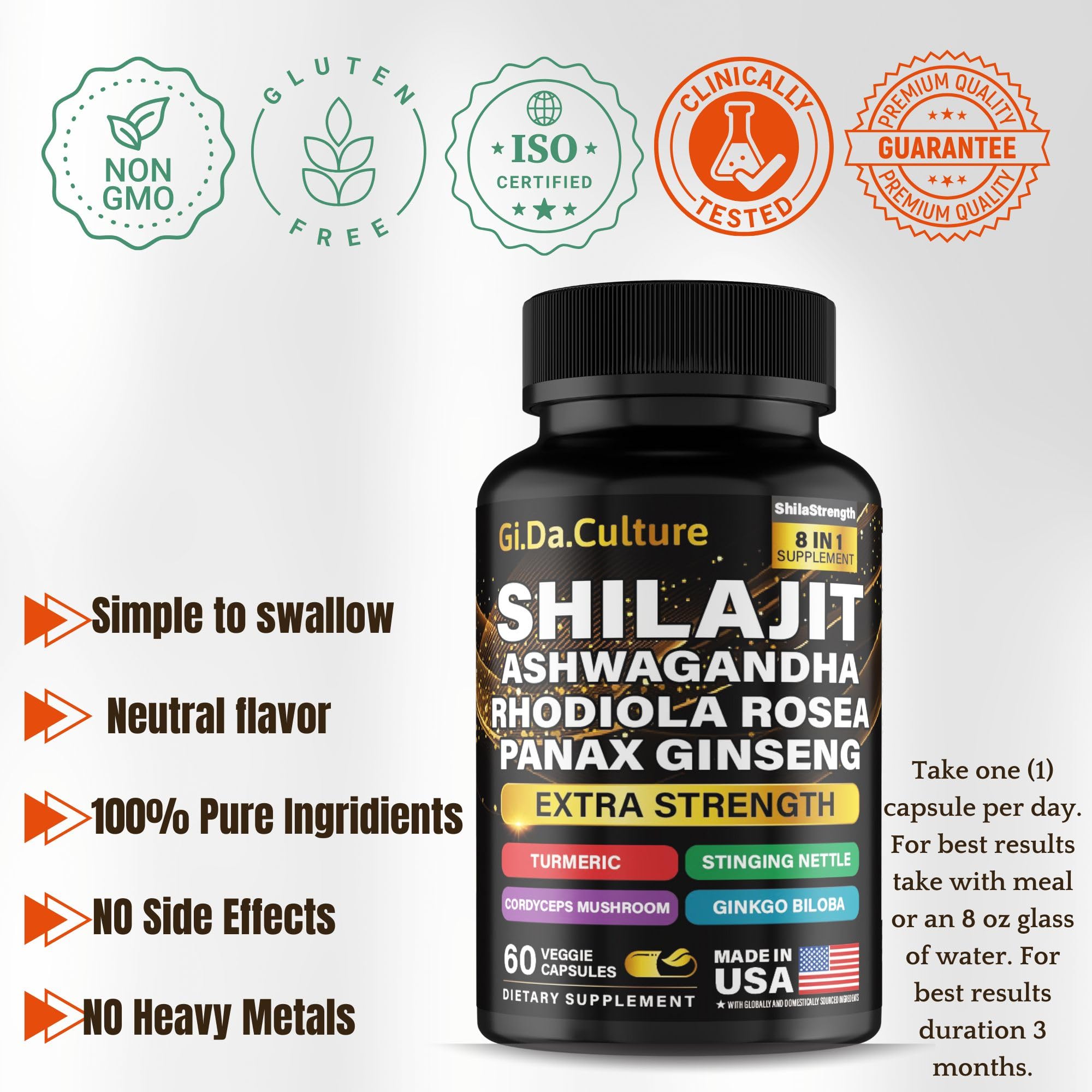 Gi.Da.Culture Shilajit Capsules lifestyle scene with natural background
