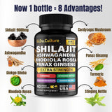 Gi.Da.Culture Shilajit Capsules with Ashwagandha and Ginseng ingredients