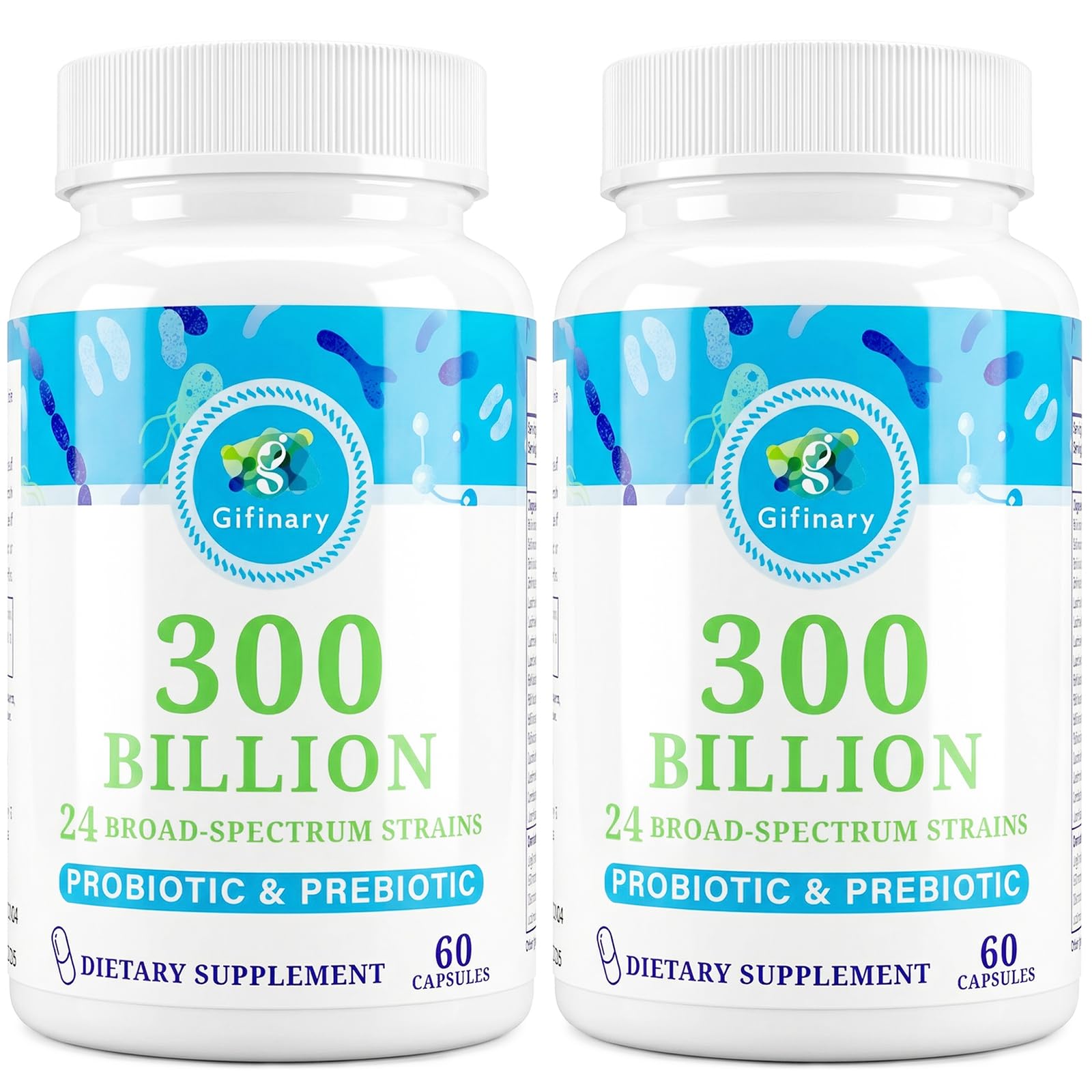 Gifinary Once Daily Probiotics 300 Billion CFU 60 Capsules front view
