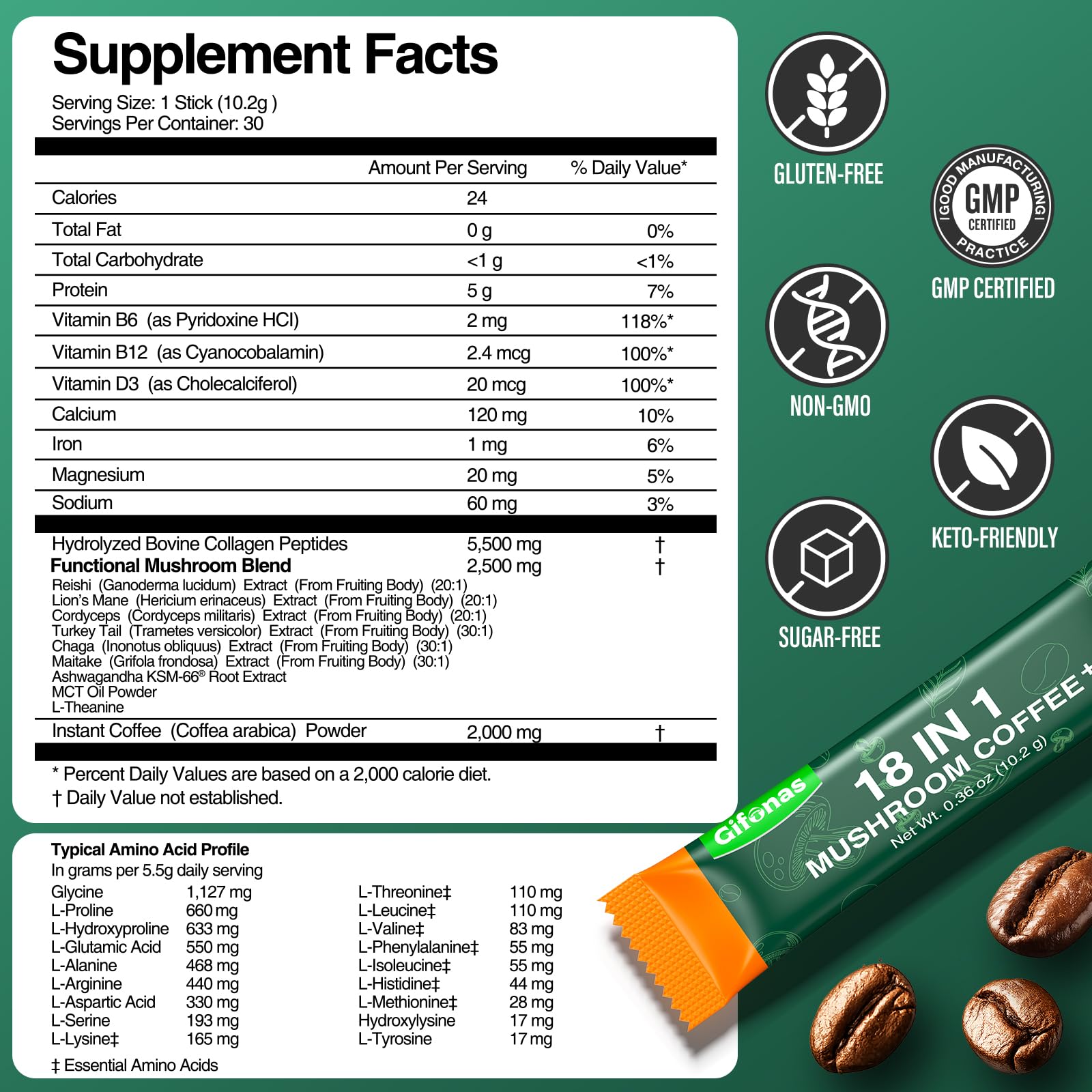 gifonas Mushroom Coffee 18-in-1 preparation process