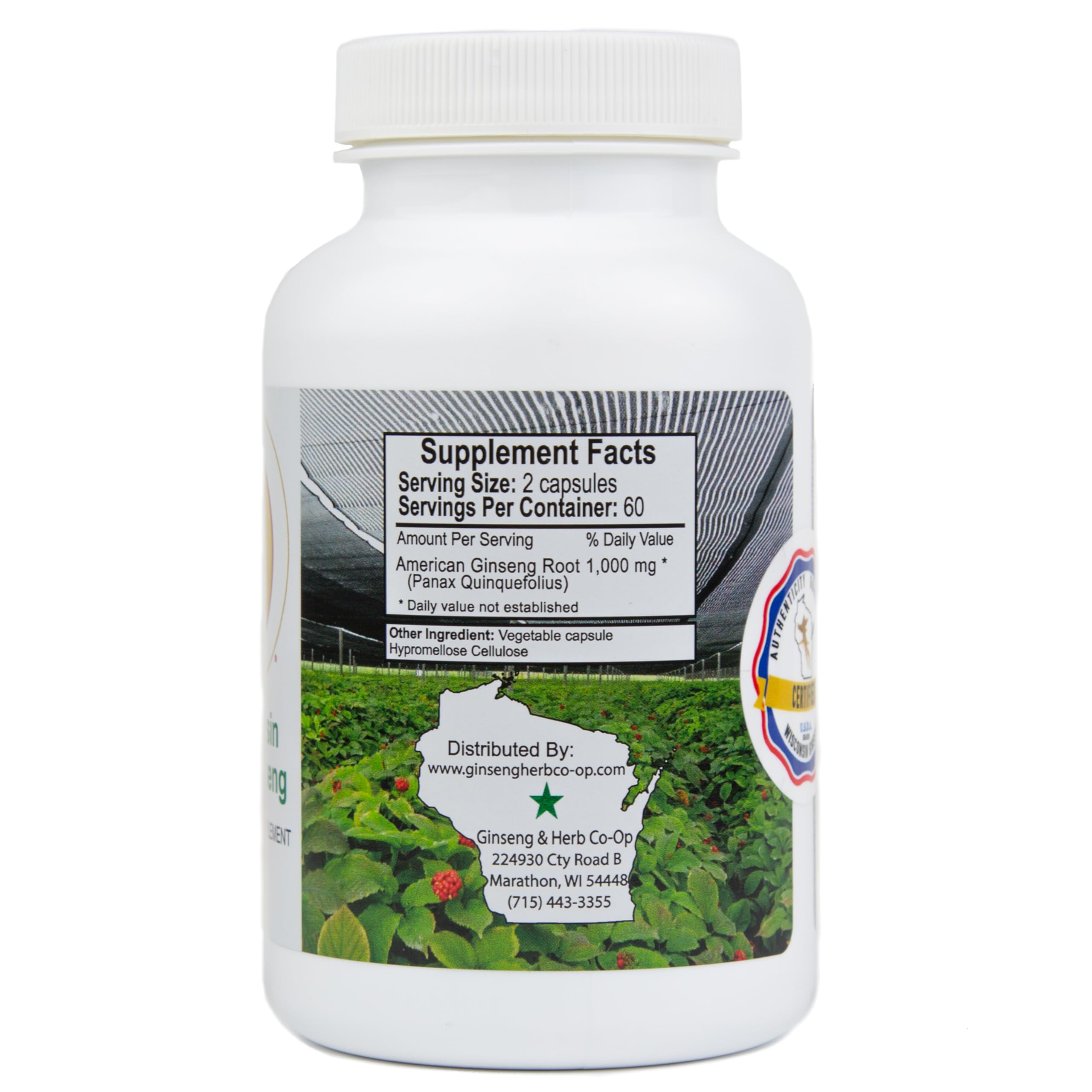 GINSENG & HERB CO-OP Ginseng Supplement ingredients list