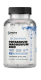 GINSPIRE NUTRITION Potassium Magnesium Zinc Supplement 90 Capsules front view