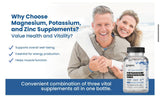 GINSPIRE NUTRITION Potassium Magnesium Zinc Supplement 90 Capsules with a measuring spoon
