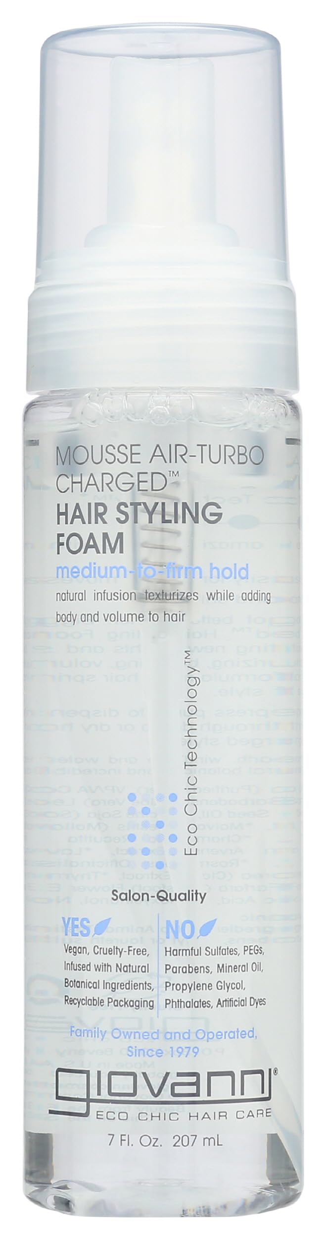 GIOVANNI Hair Styling Foam Natural Mousse 7oz front view