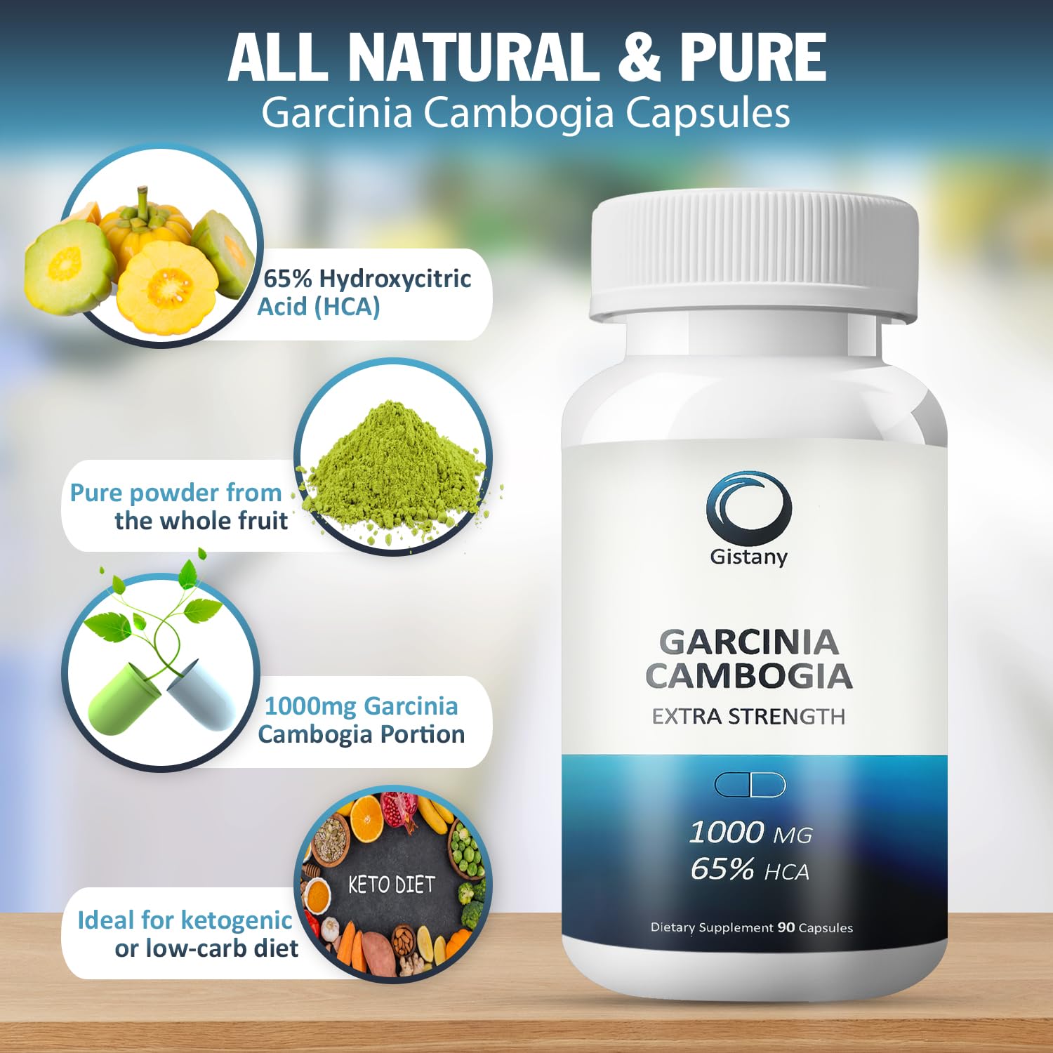 Gistany Garcinia Cambogia supplement label details