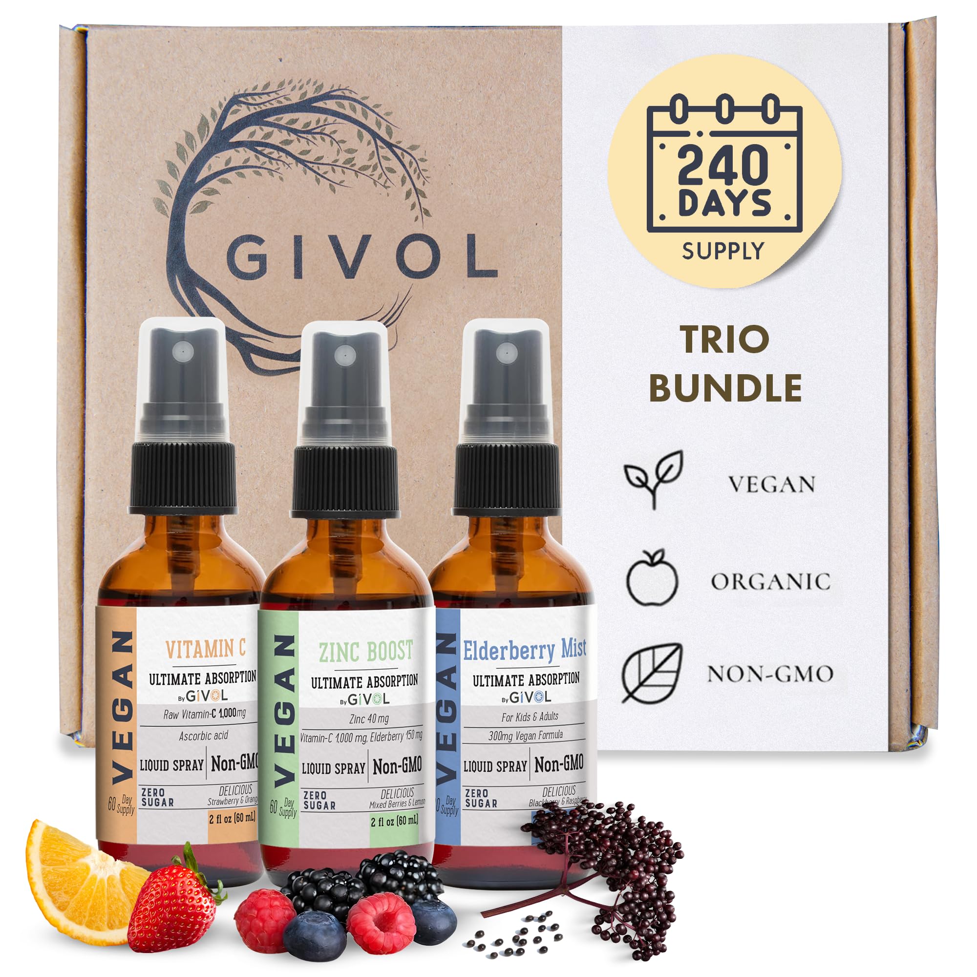 GIVOL Elderberry Liquid Spray bottle side view