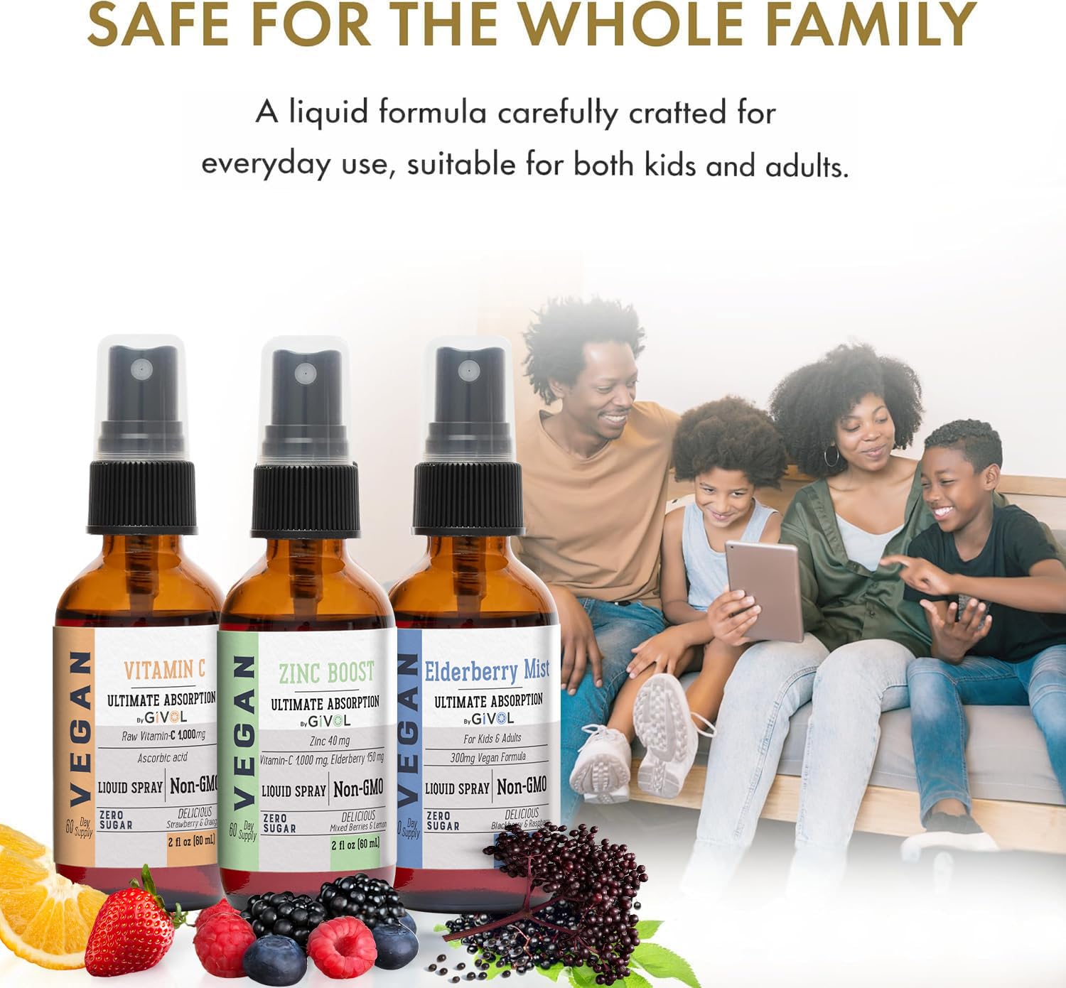 GIVOL Elderberry Liquid Spray with a measuring spoon