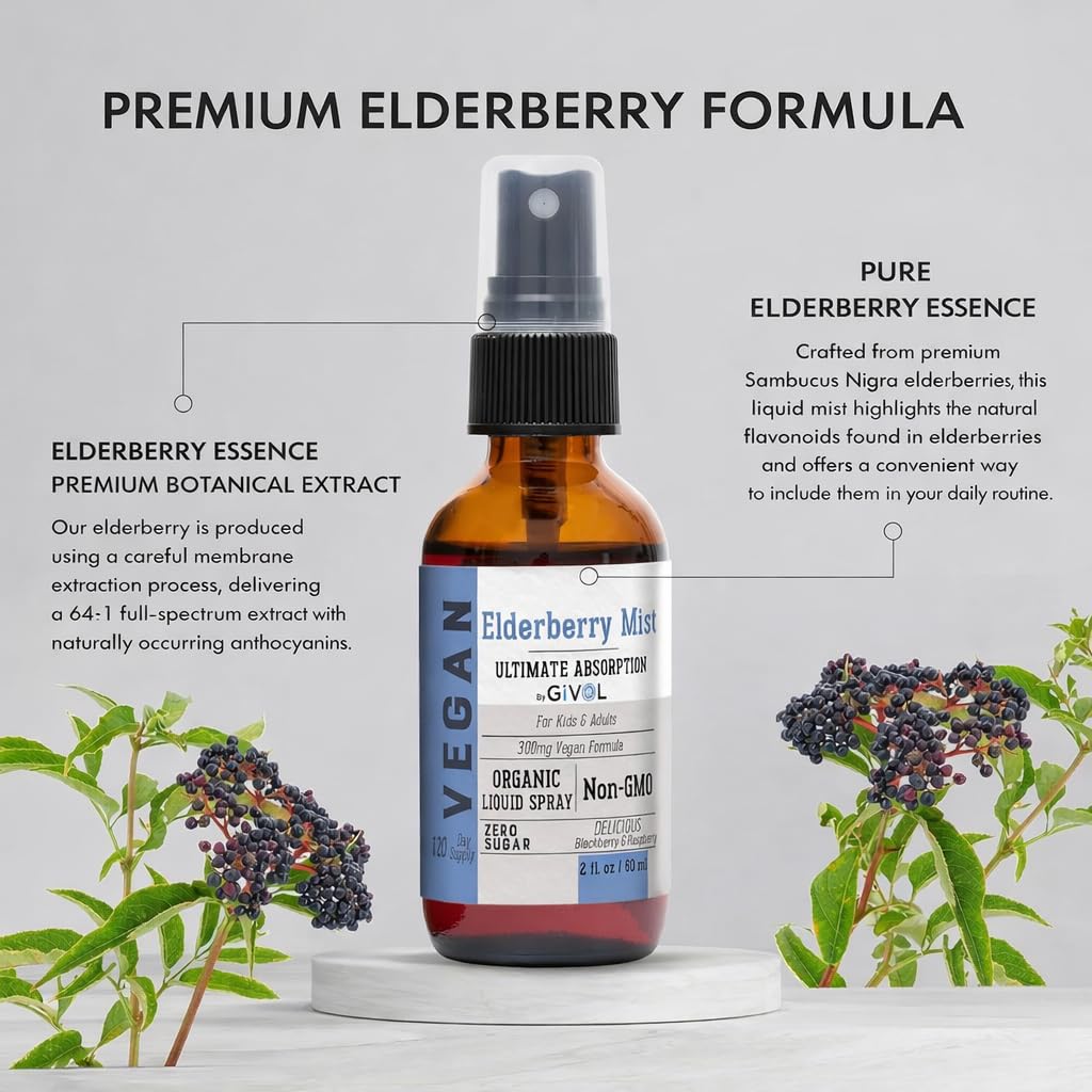 GIVOL Liquid Elderberry Spray 300mg back view