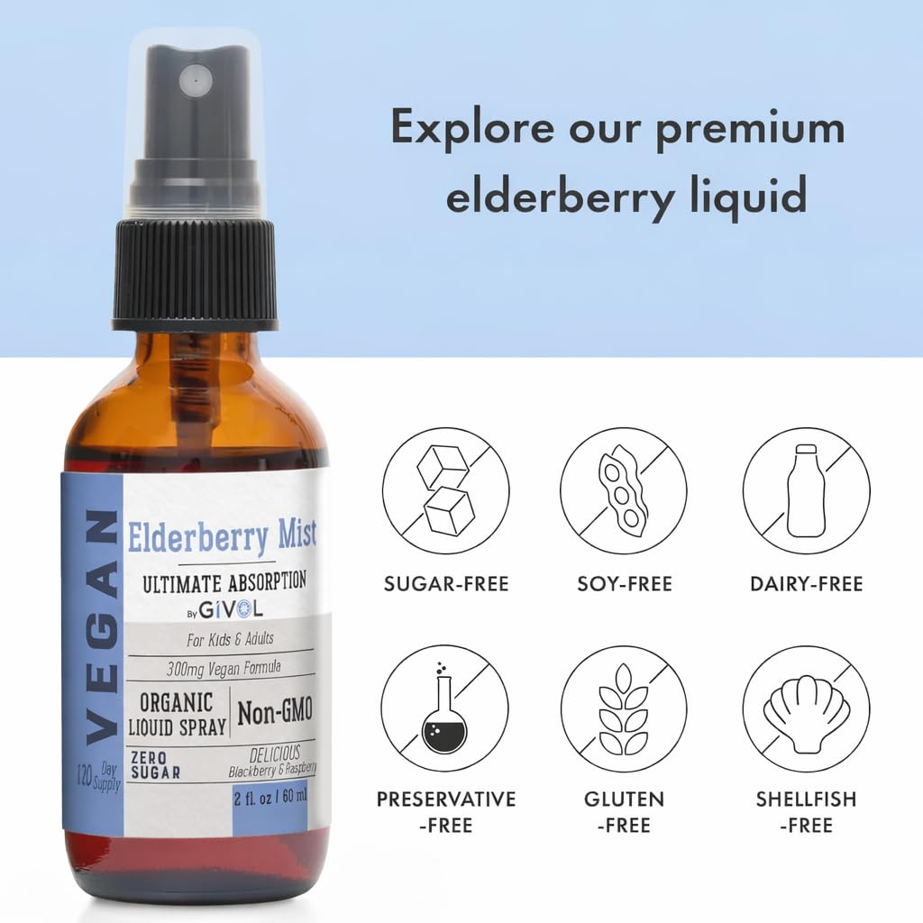 GIVOL Liquid Elderberry Spray 300mg side view
