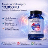 GizmoBox Nattokinase Supplement 10800 FU back view showing ingredients