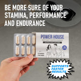GLADTON Power House Male Stamina Supplement 60 Capsules back view