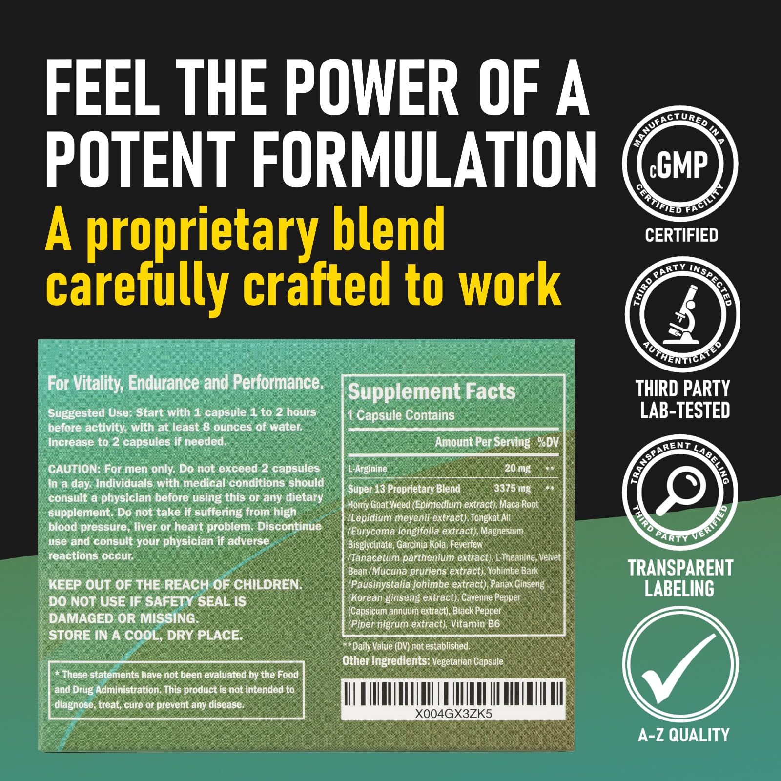 GLADTON Super 13 Herbal Supplement packaging on a wooden table