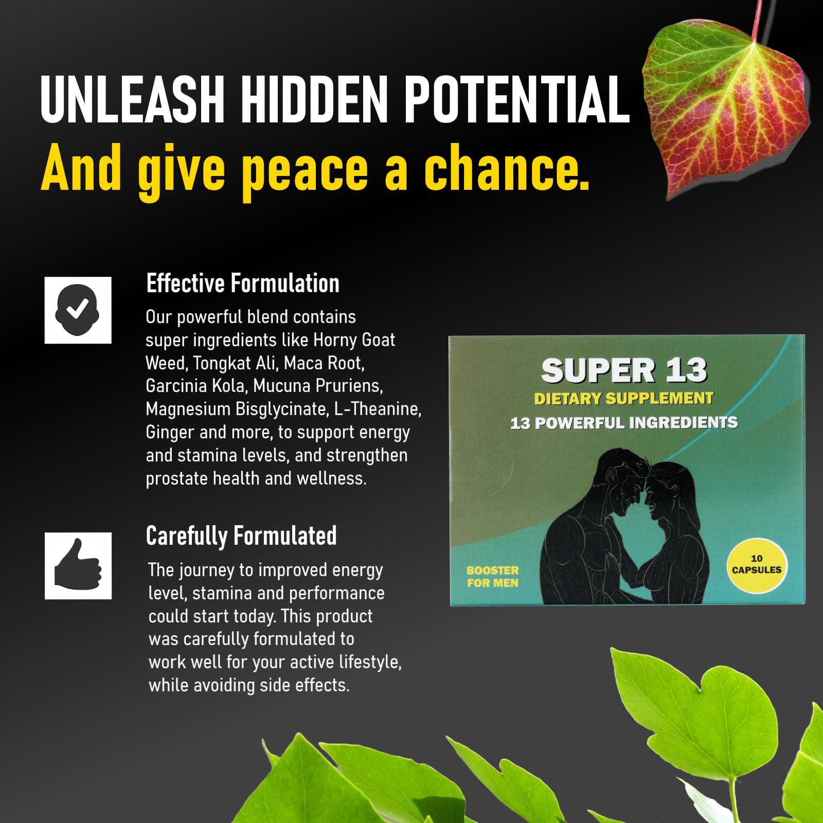 GLADTON Super 13 Herbal Supplement with a measuring spoon for dosage