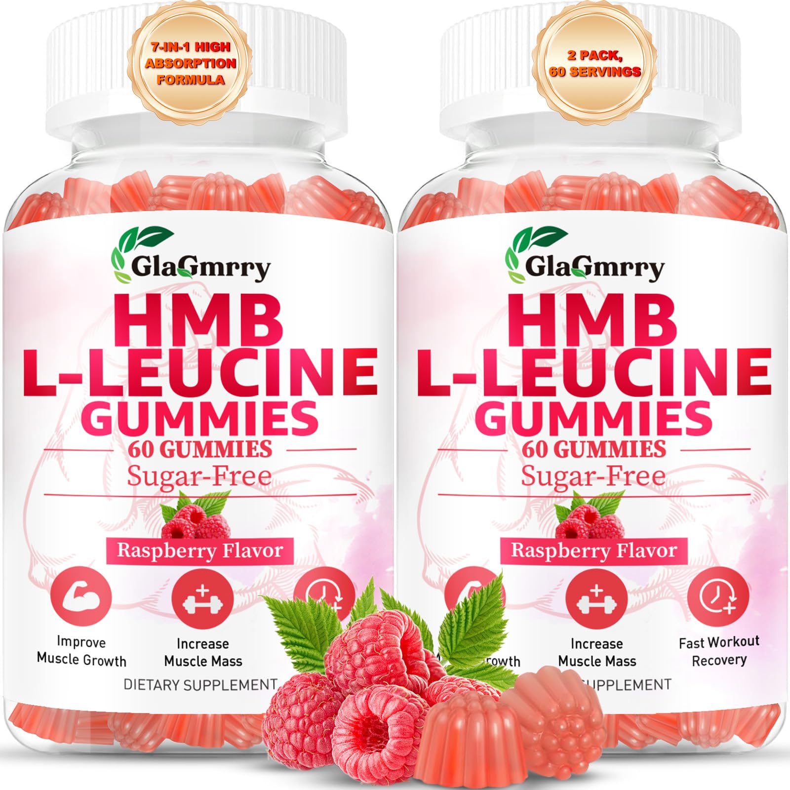 GlaGmrry HMB Gummies front view with packaging