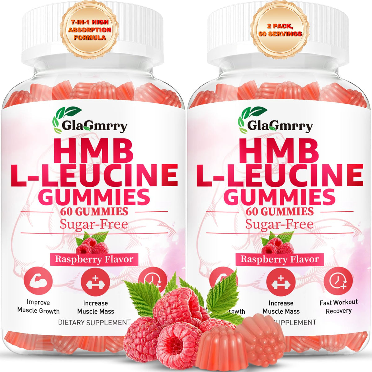 GlaGmrry HMB Gummies front view with packaging