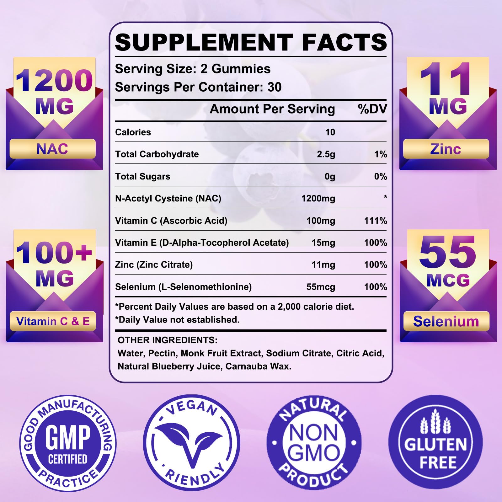 GlaGmrry N-Acetyl Cysteine Gummies close-up