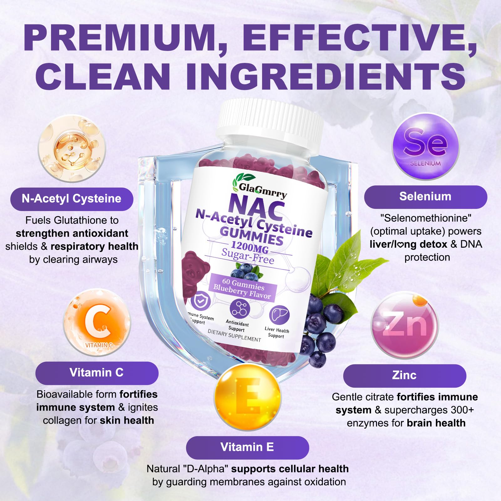 GlaGmrry N-Acetyl Cysteine Gummies packaging