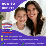 GlaGmrry Valerian Root Gummies with a measuring spoon