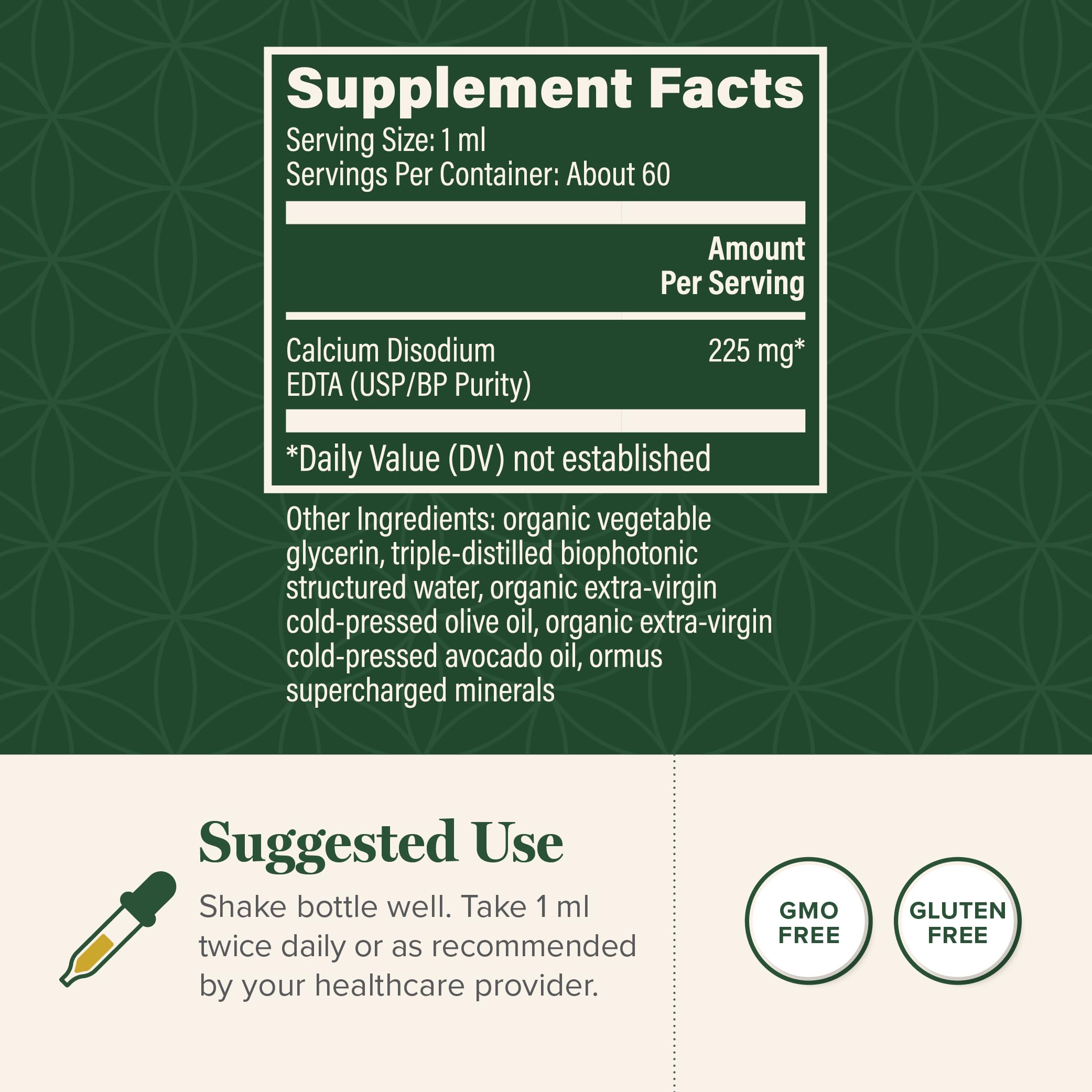 Global Healing Calcium Disodium 28g supplement side view