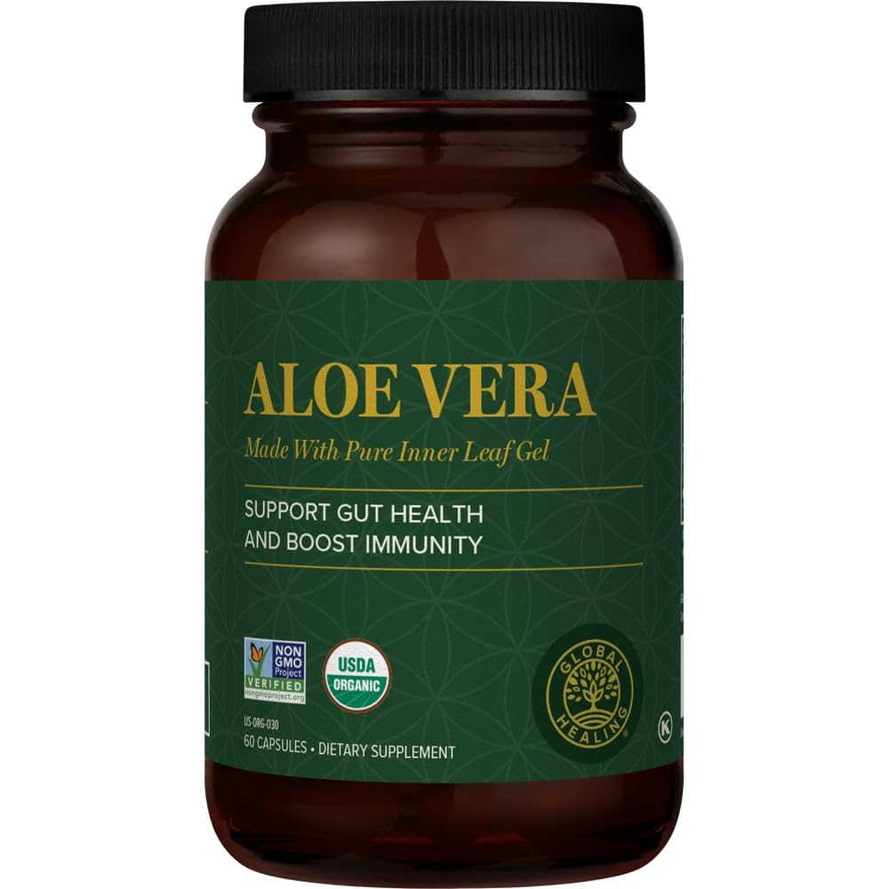 Global Healing Center Aloe Vera 200x Concentrate Capsules front view
