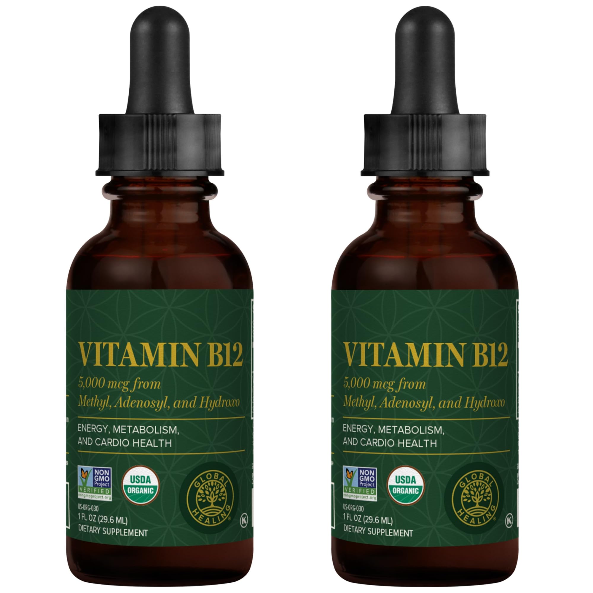 Global Healing Center B12 Liquid Sublingual Vitamins front view