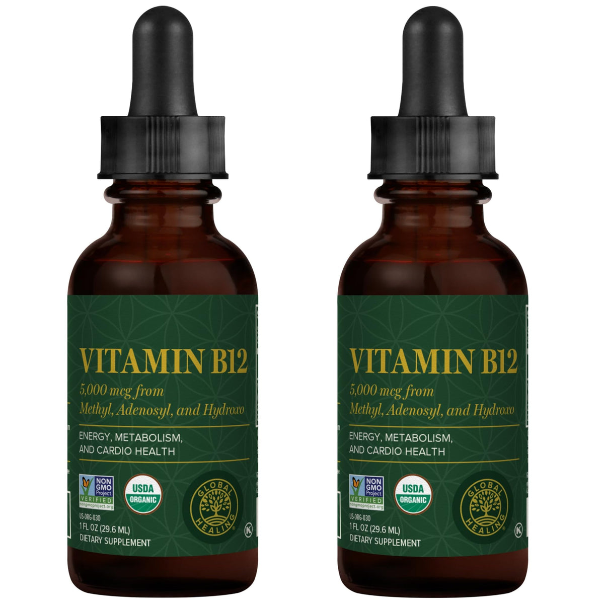Global Healing Center B12 Liquid Sublingual Vitamins front view