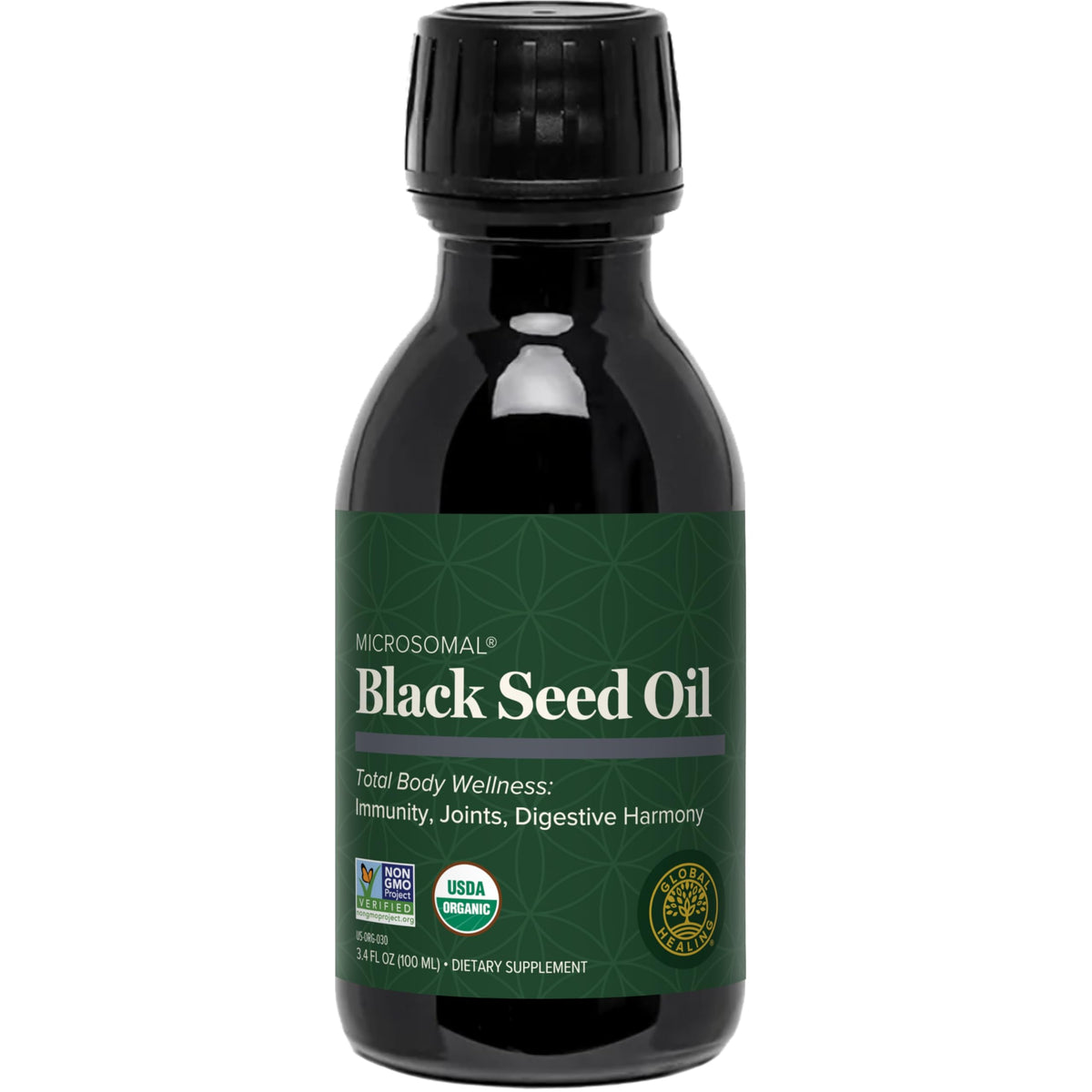 Global Healing Center Black Seed Oil 100% Pure 136g front view