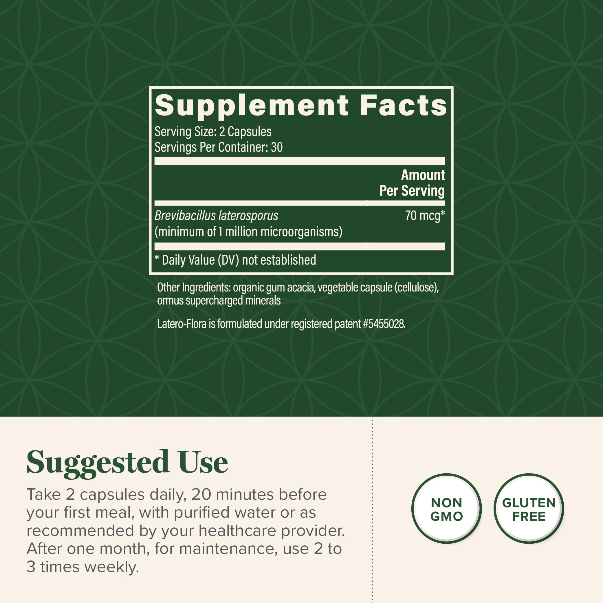 Global Healing Center Latero-Flora Probiotic Capsules packaging