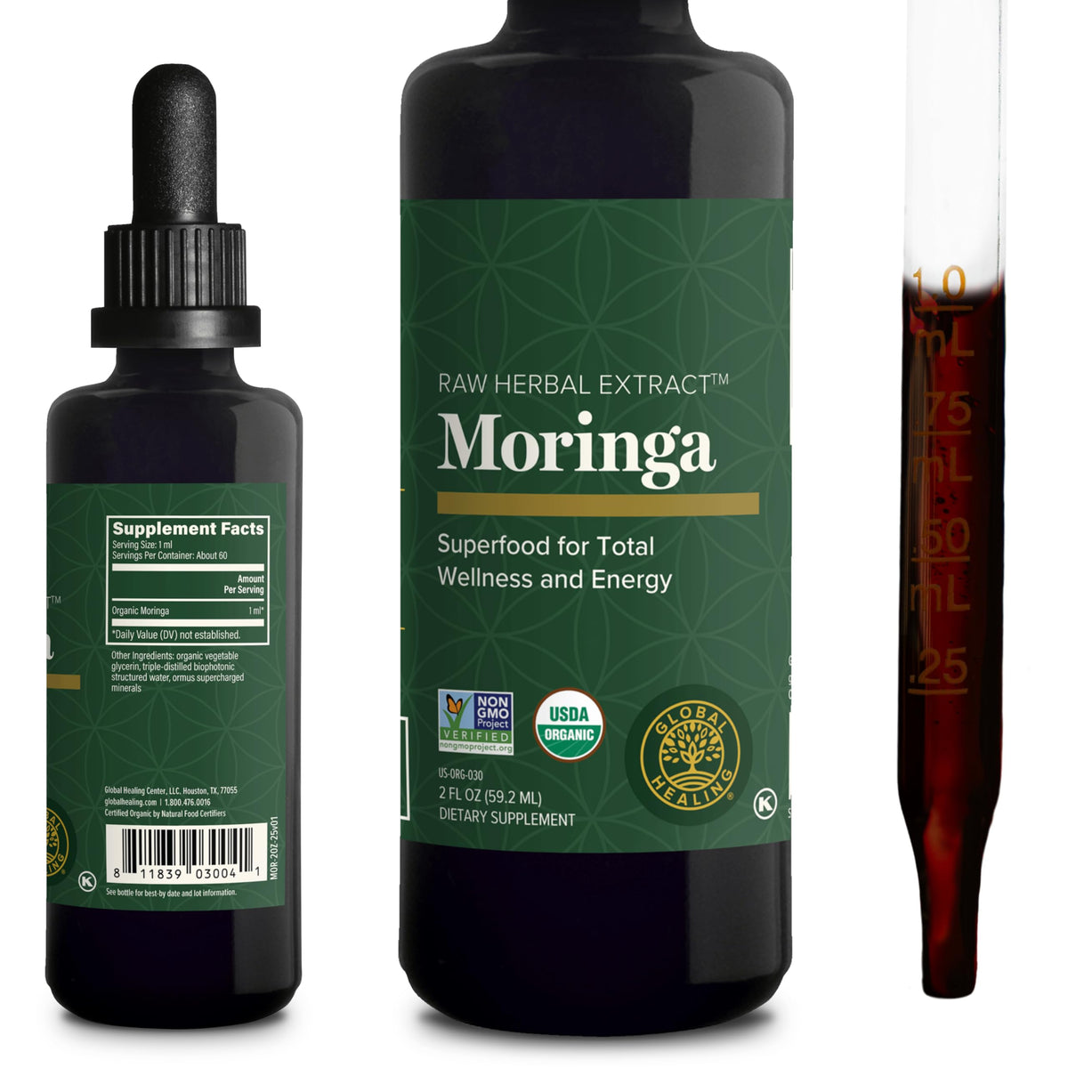 Global Healing Center Moringa Leaf Supplement front view