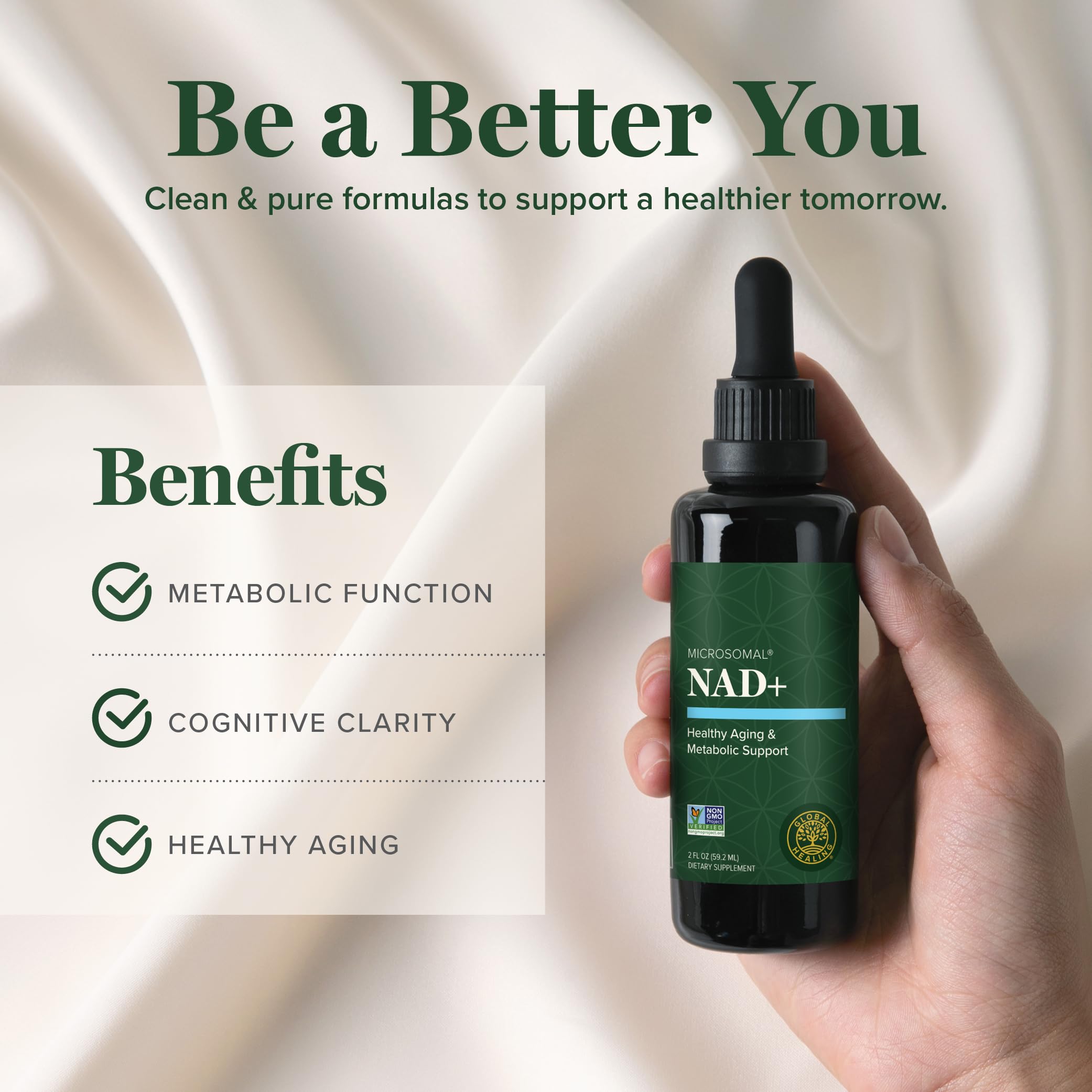 Global Healing Center NAD+ Liquid Supplement packaging