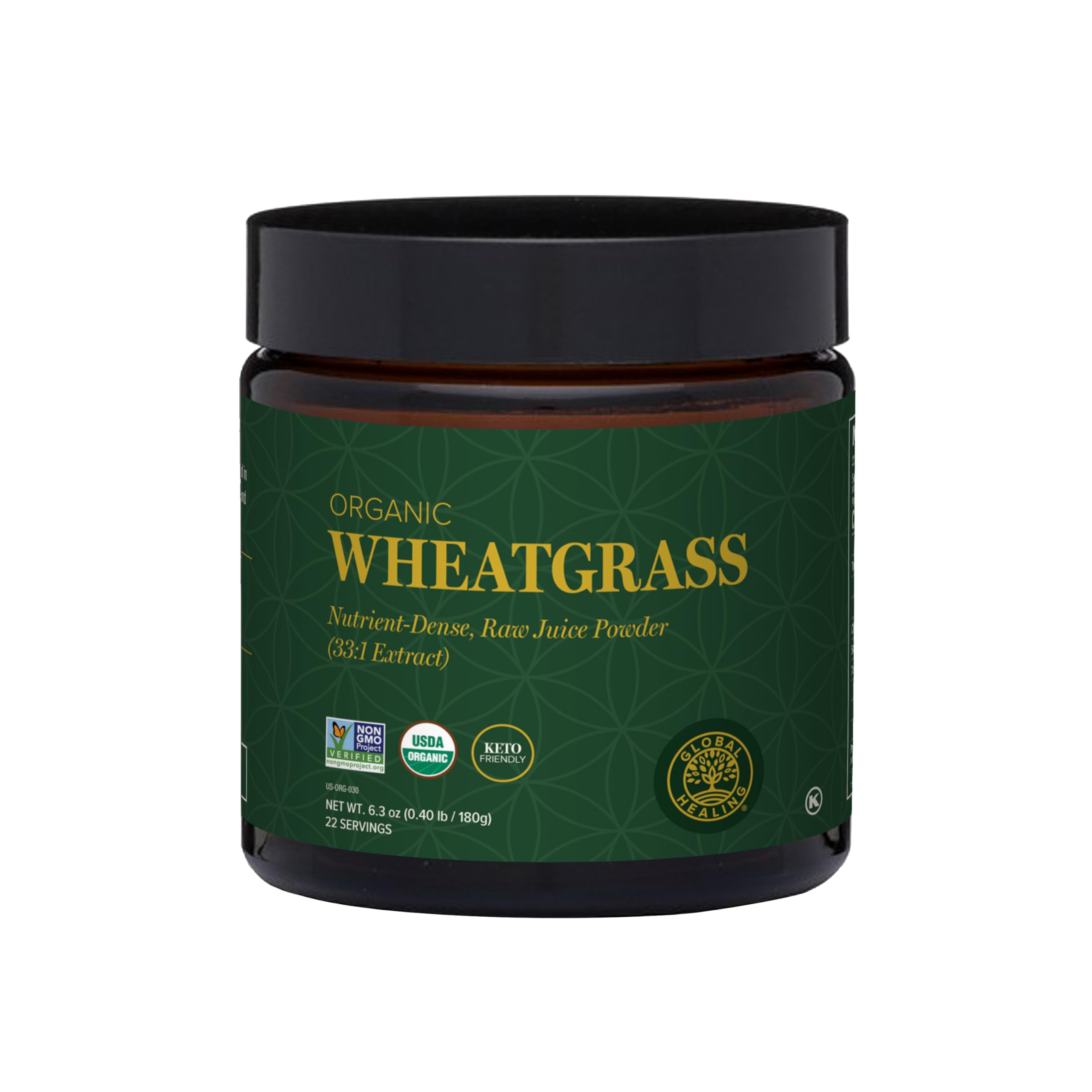 Global Healing Center Organic Wheatgrass Powder 179g front view