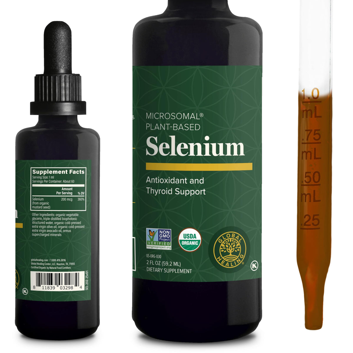 Global Healing Center Selenium Liquid Drops 30ml front view