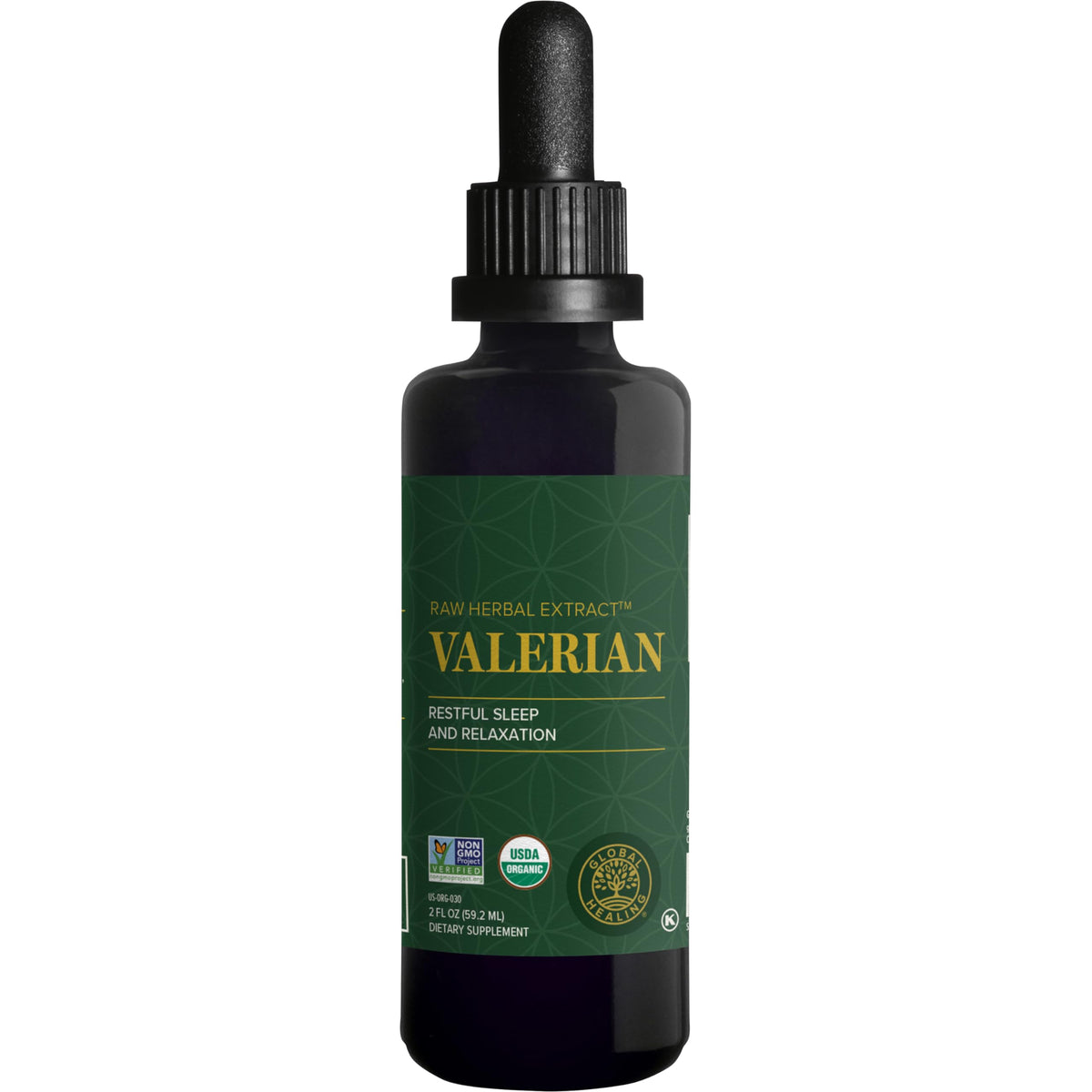 Global Healing Center Valerian Root Capsules front view