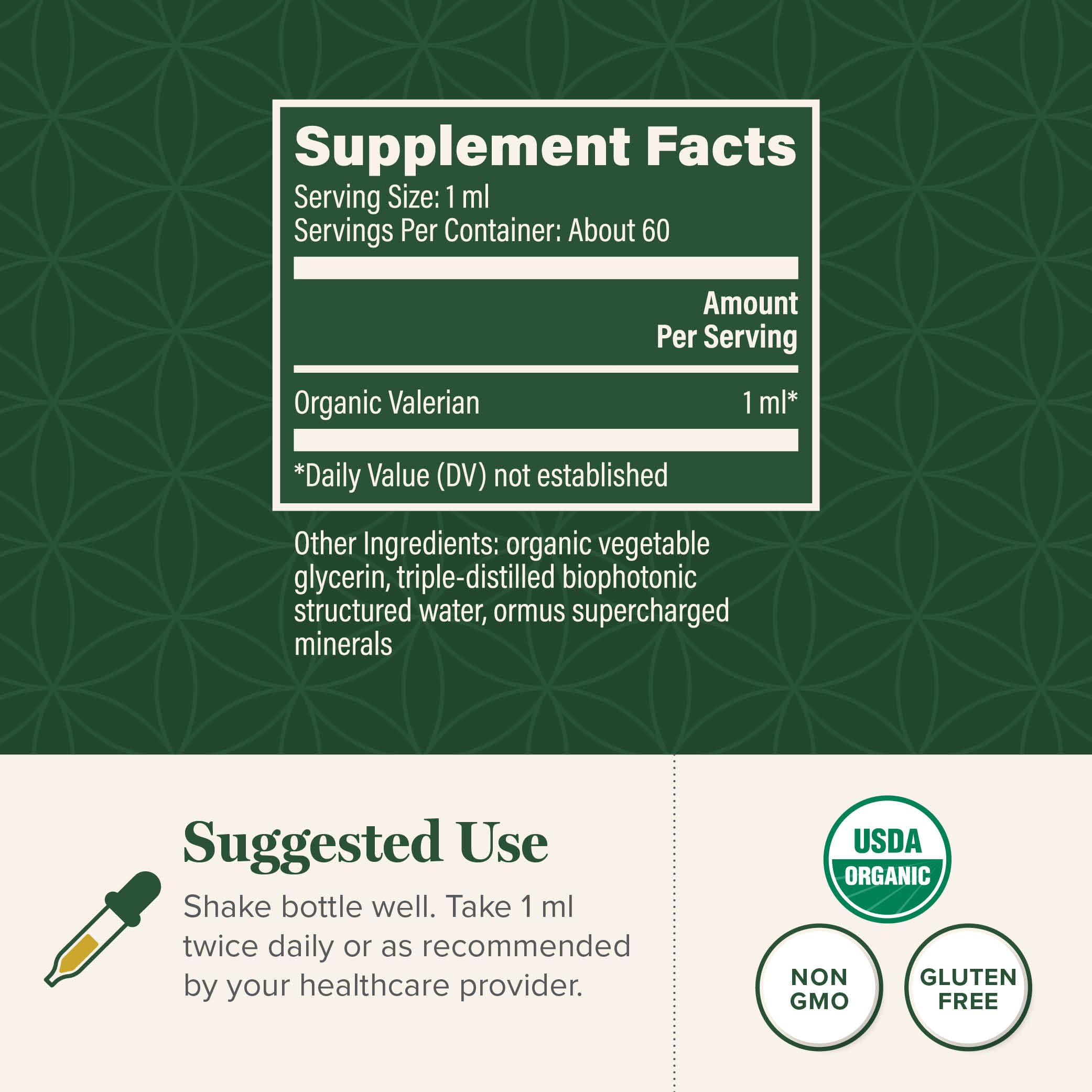 Global Healing Center Valerian Root Capsules side view