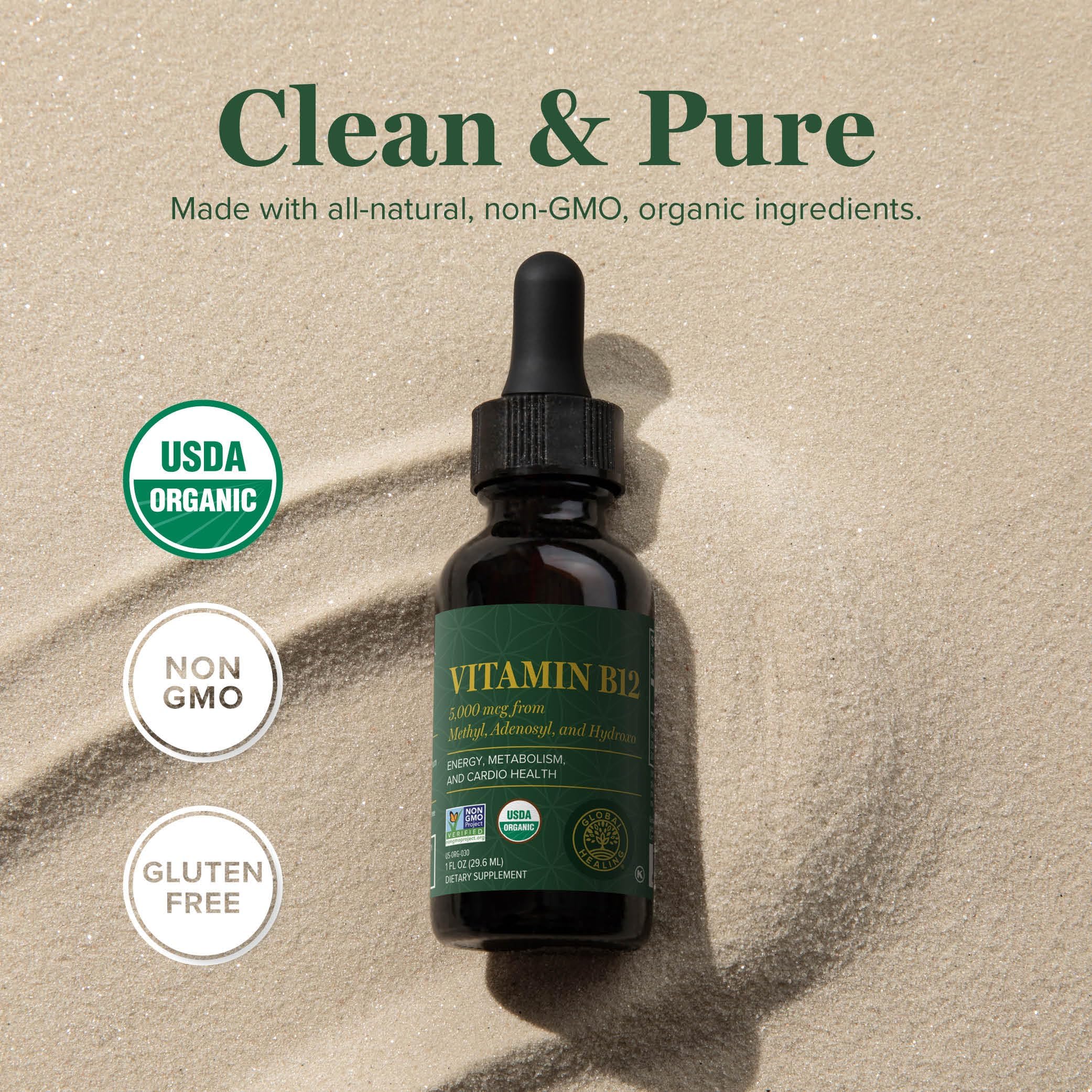 Global Healing Center Vitamin B12 Sublingual Liquid ingredients list