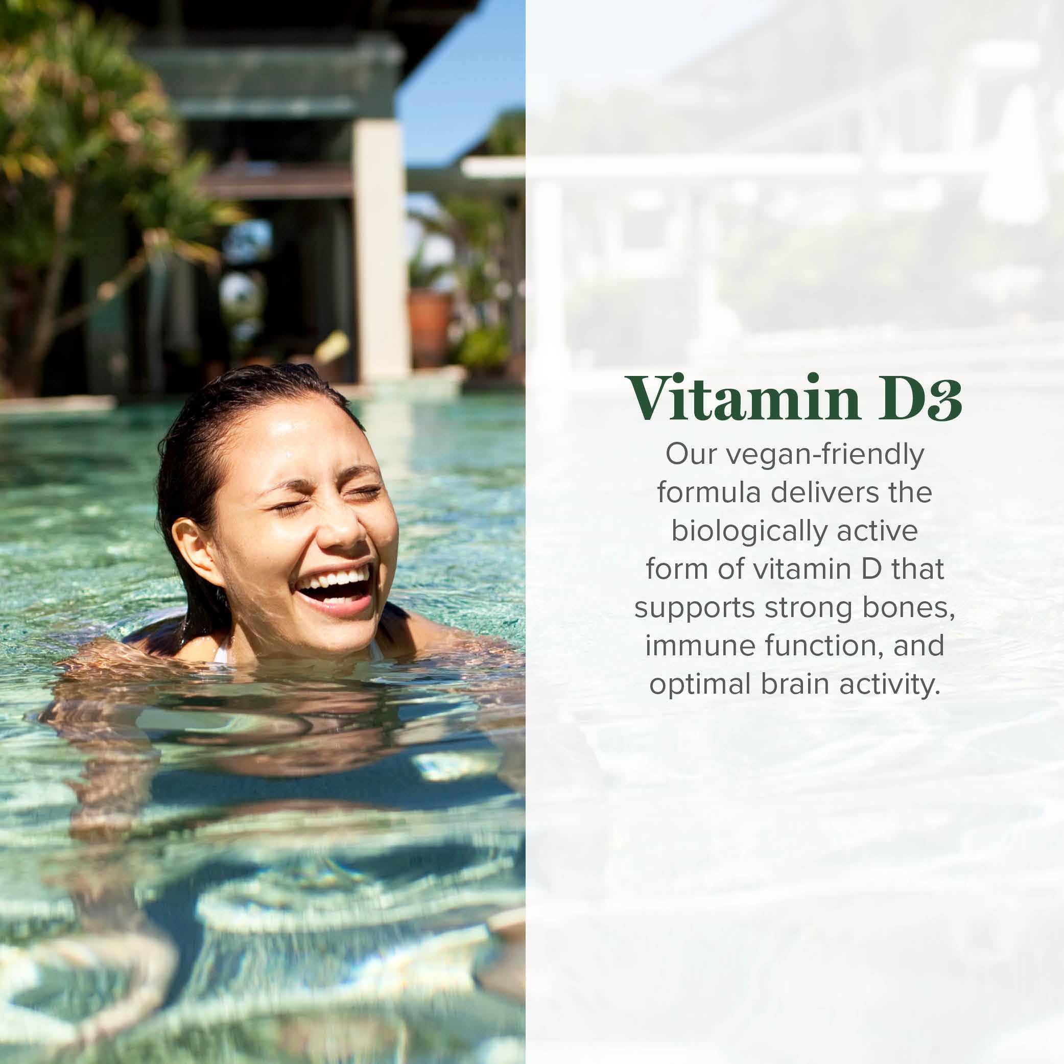 Global Healing Center Vitamin D3 Supplement bottle side view