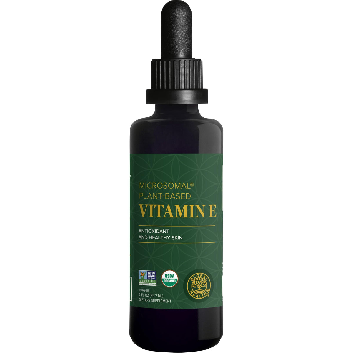 Global Healing Center Vitamin E Liquid Drops 180g front view