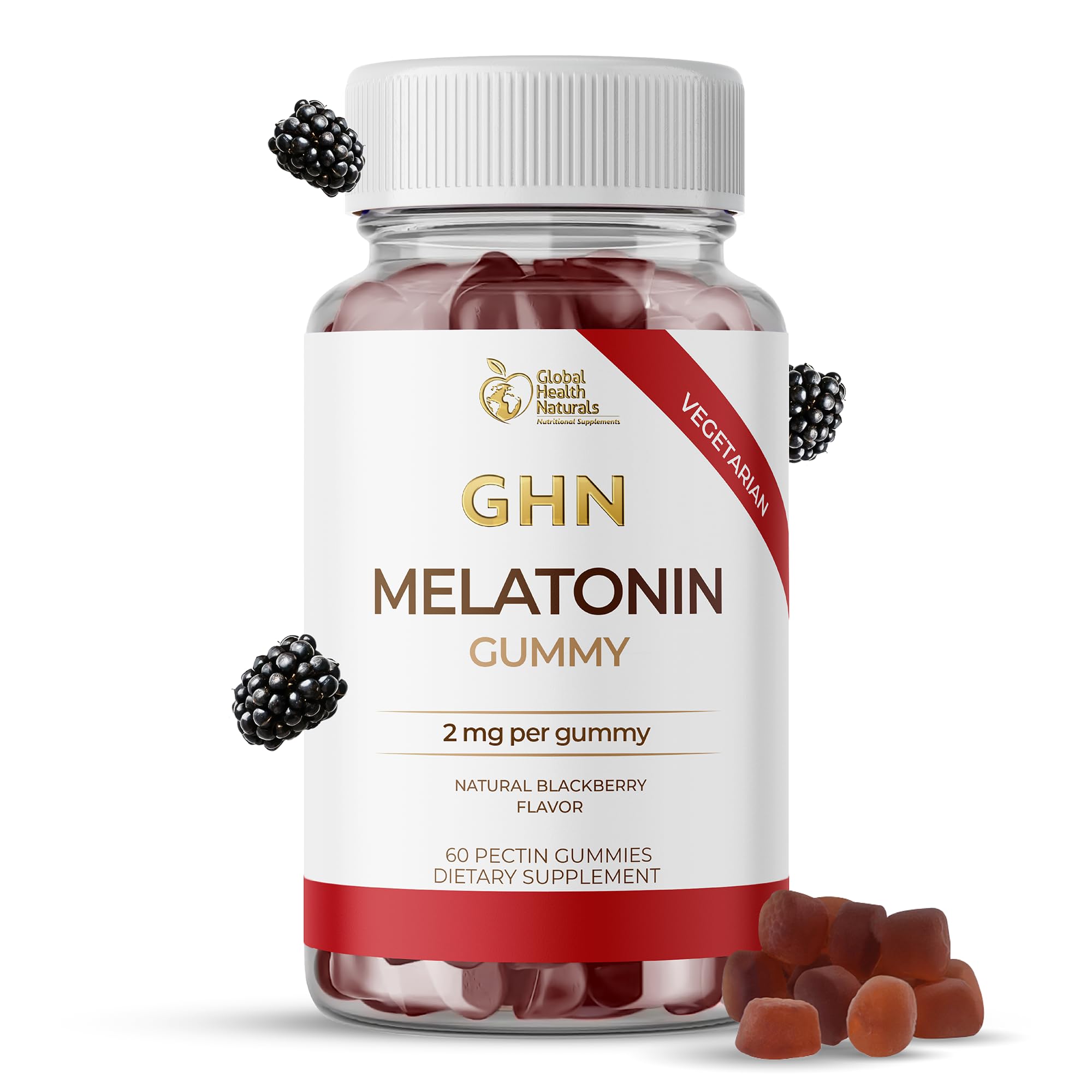 Global Health Naturals Vegan Melatonin Gummies front view