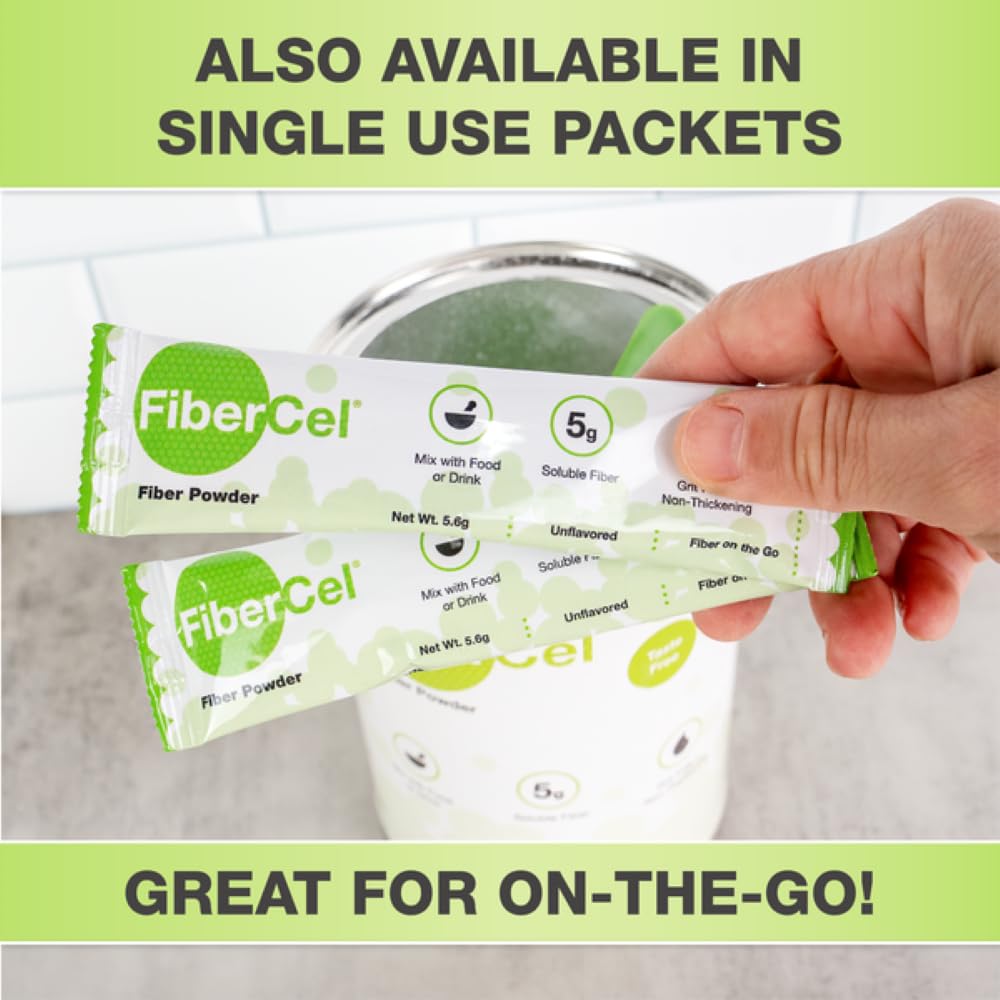 Global Health Products FiberCel Powder packaging and serving suggestion