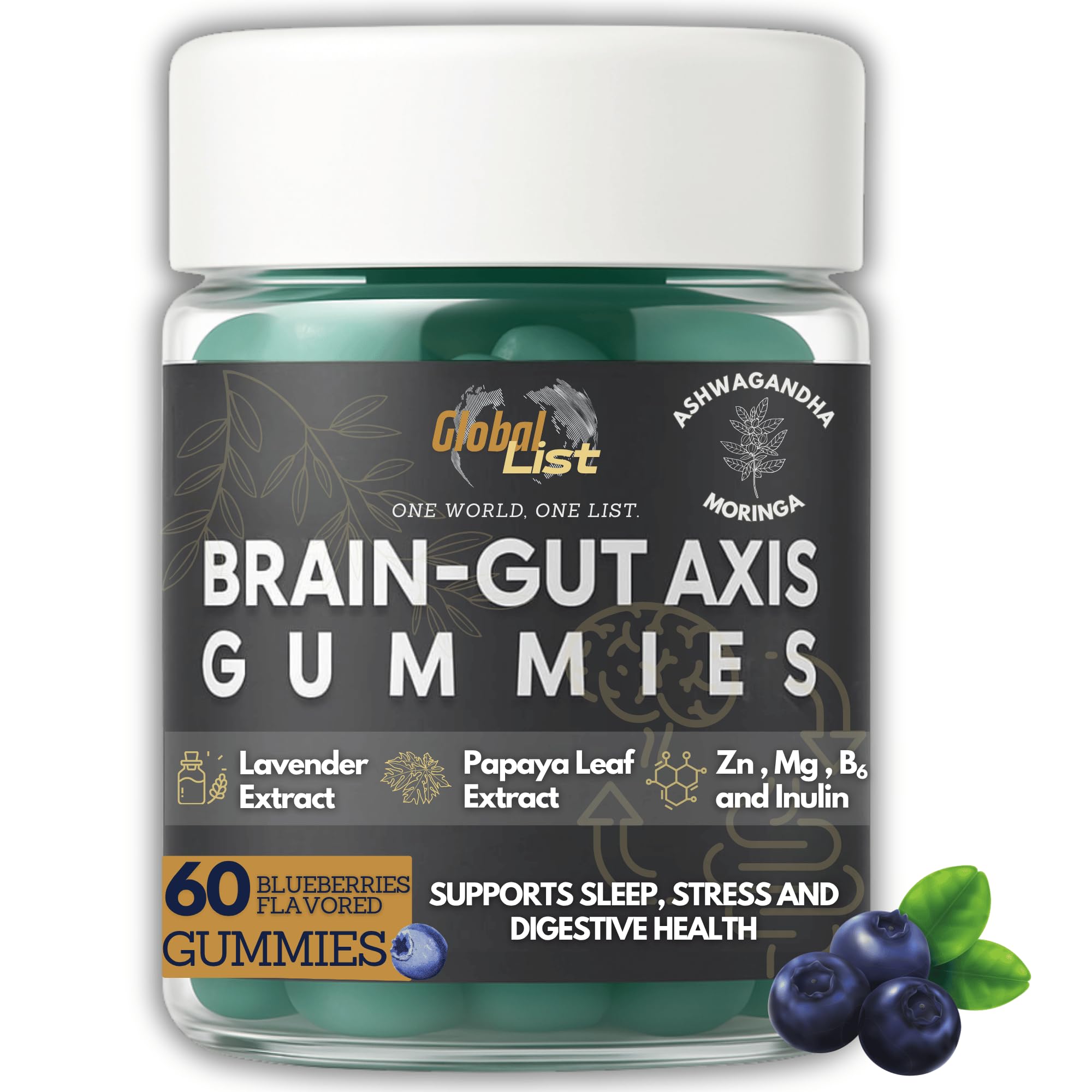 Global-List LLC Herbal Supplement Gummies front view with packaging