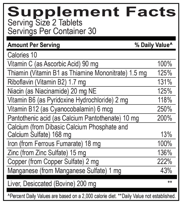 Globulo Rojo Iron Supplements with measuring spoon and water