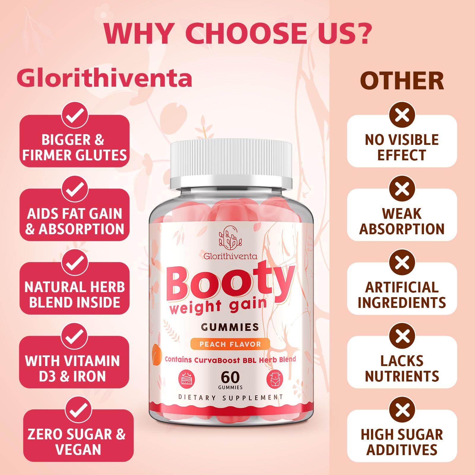 Glorithiventa Creatine Gummies displayed on a kitchen counter
