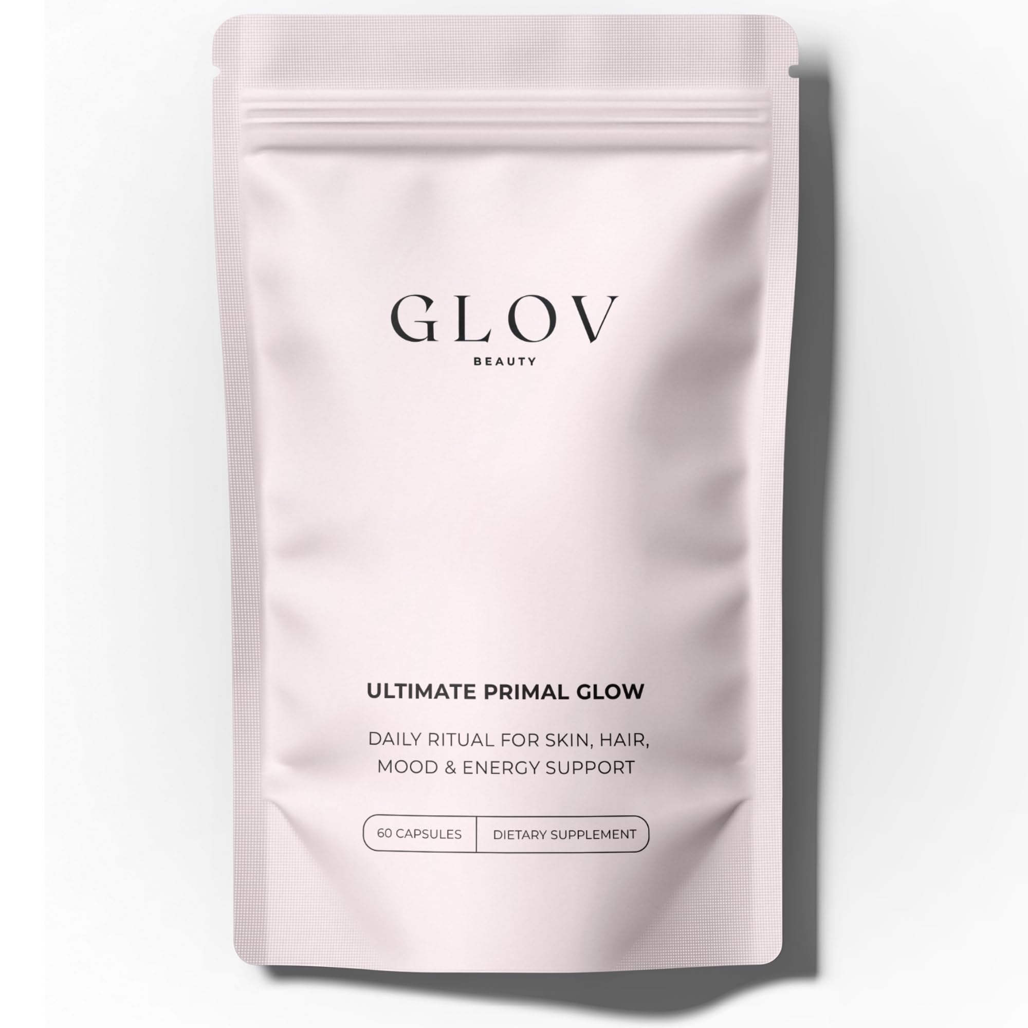 Glov Beauty Beef Liver Supplement for Women front view with packaging