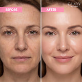 Glov Beauty Beef Liver Supplement for Women lifestyle scene with a glass of water