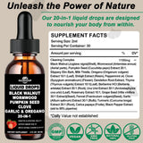 GLOVVUUP Herbal Supplement 20-in-1 Blend 60ml Liquid Drops packaging details