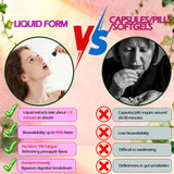 GLOVVUUP Multi Collagen Peptides Liquid Drops 60ml with glass of water