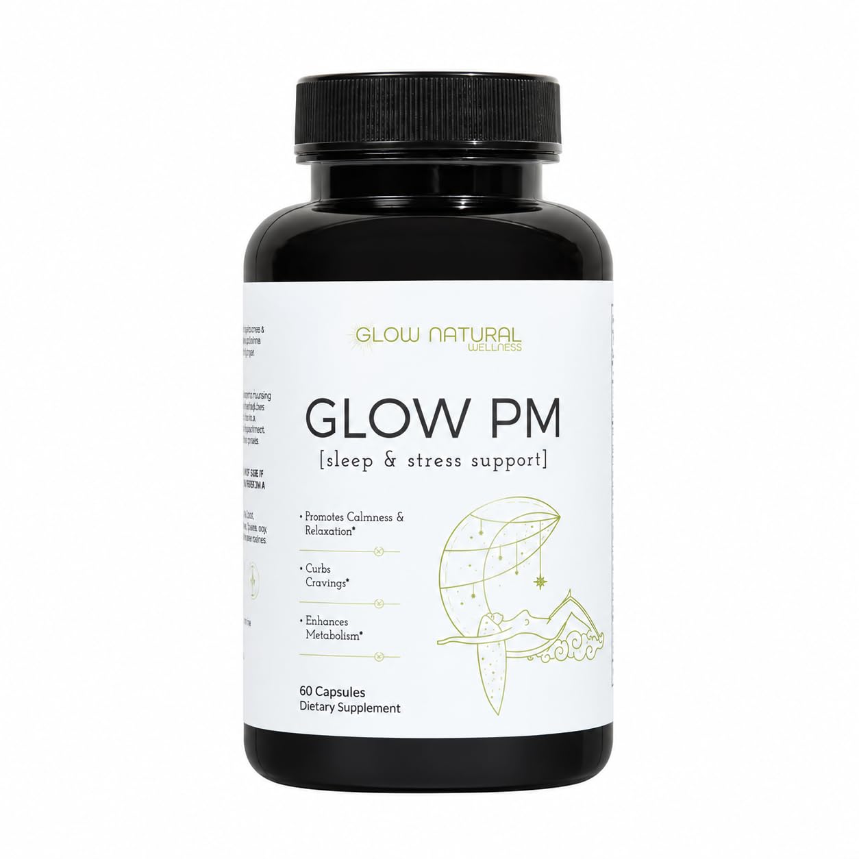Glow Natural Wellness Glow PM Sleep Supplement 60 capsules front view