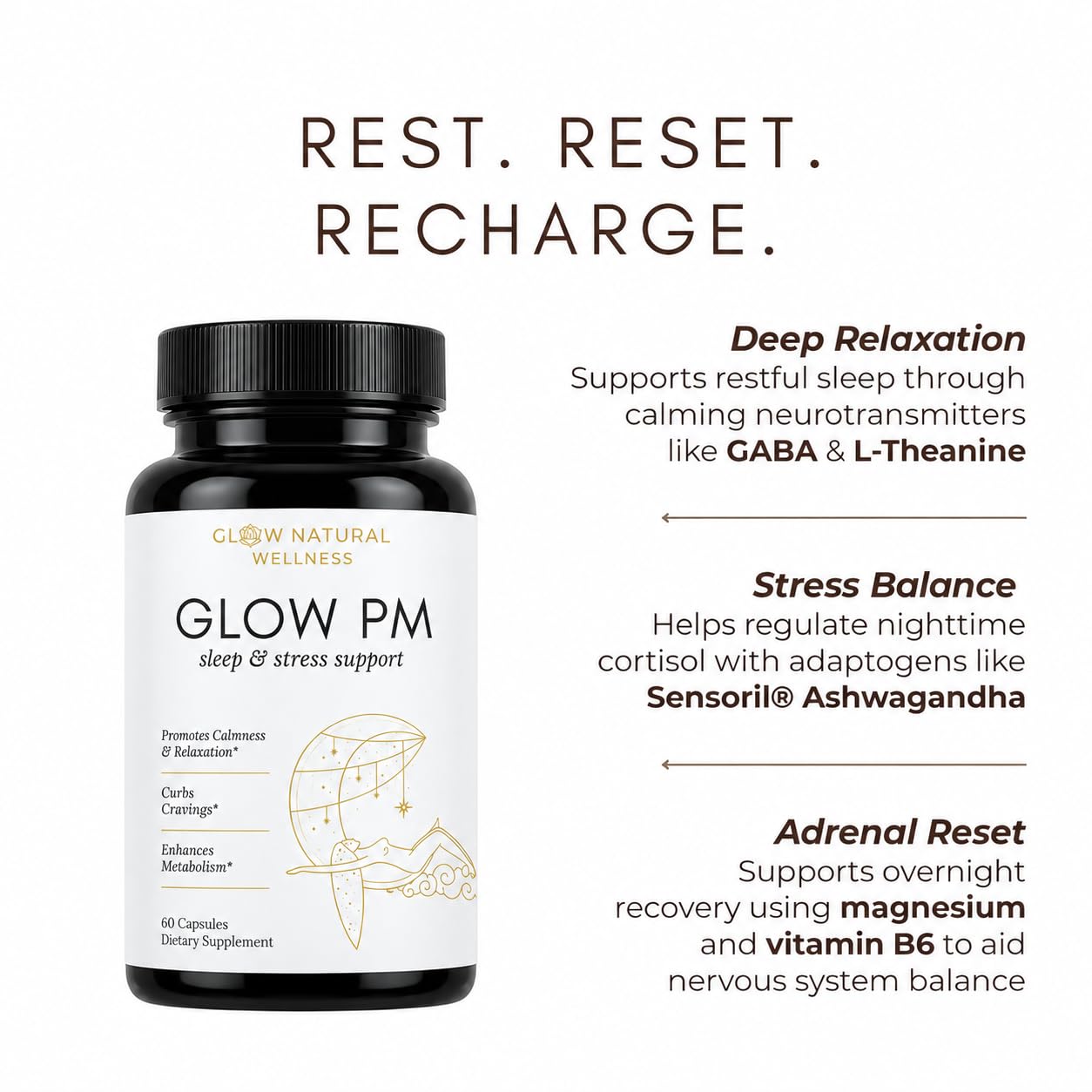 Glow Natural Wellness Glow PM Sleep Supplement ingredients list