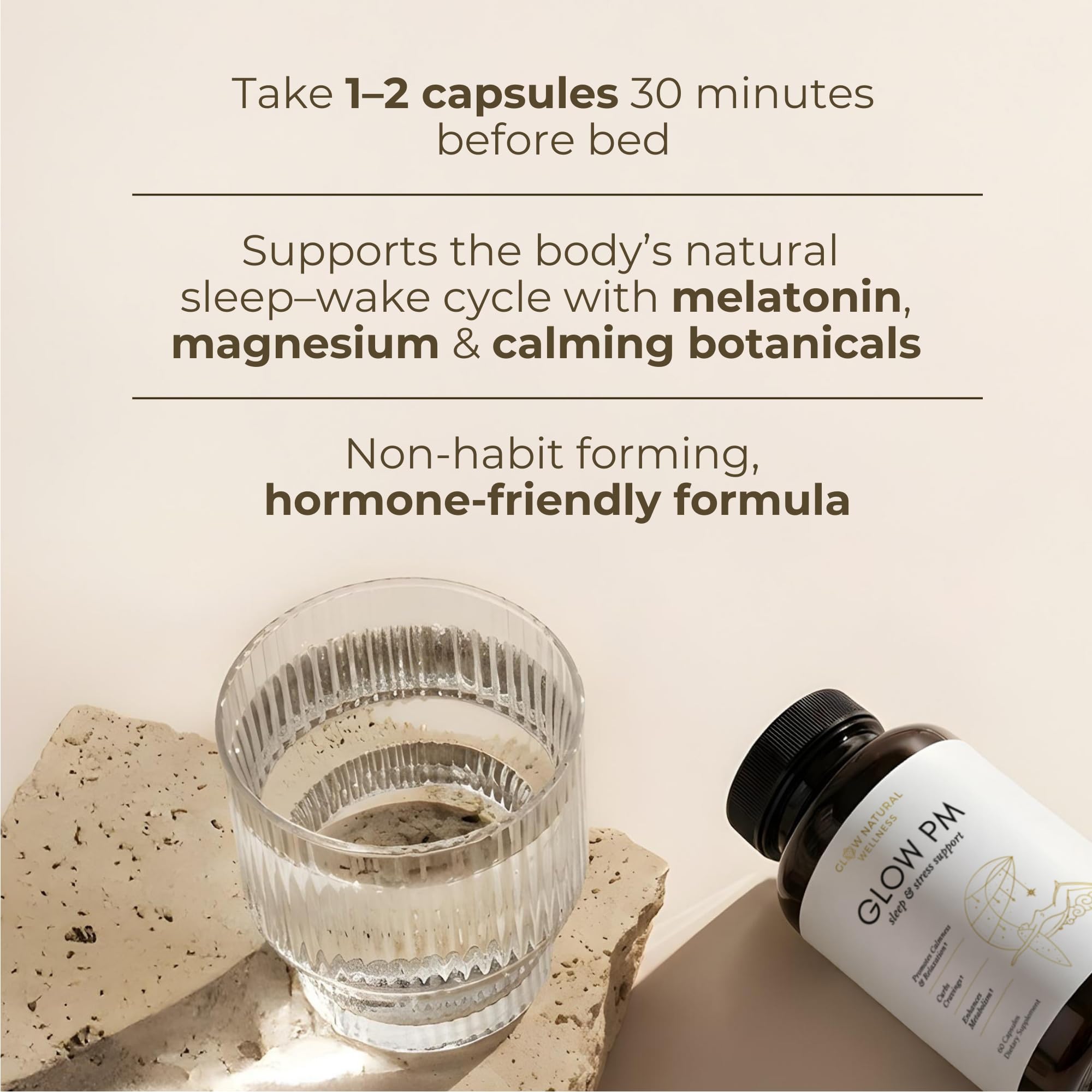 Glow Natural Wellness Glow PM Sleep Supplement packaging details